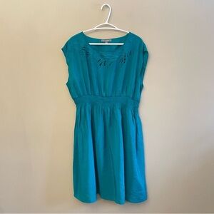 My Collection Turquoise Dress with Cinched Waist & Lace Detail – Size XL EUC